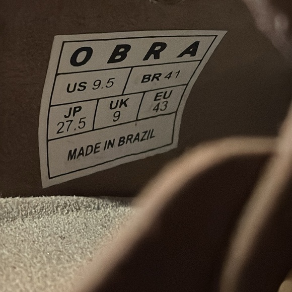 OBRA Heavy Suede Buckled Mule in Taupe/Off-White. Size 9.5 - Picture 5 of 6